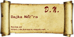 Dajka Nóra névjegykártya